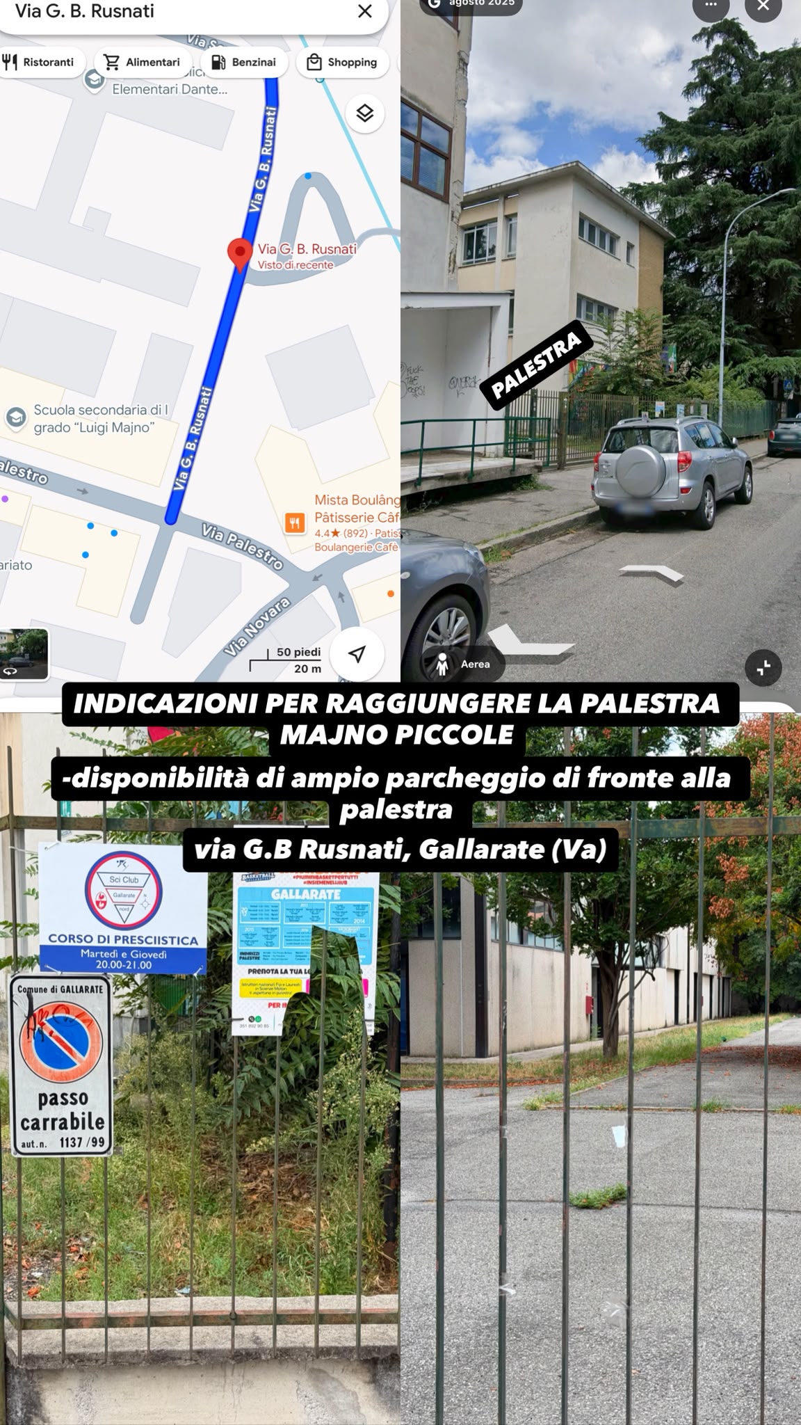 Il primo settembre si ritorna in palestra per la presciistica!